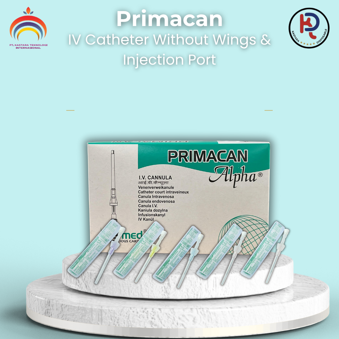Primacan (IV Catheter Without Wings & injection port)